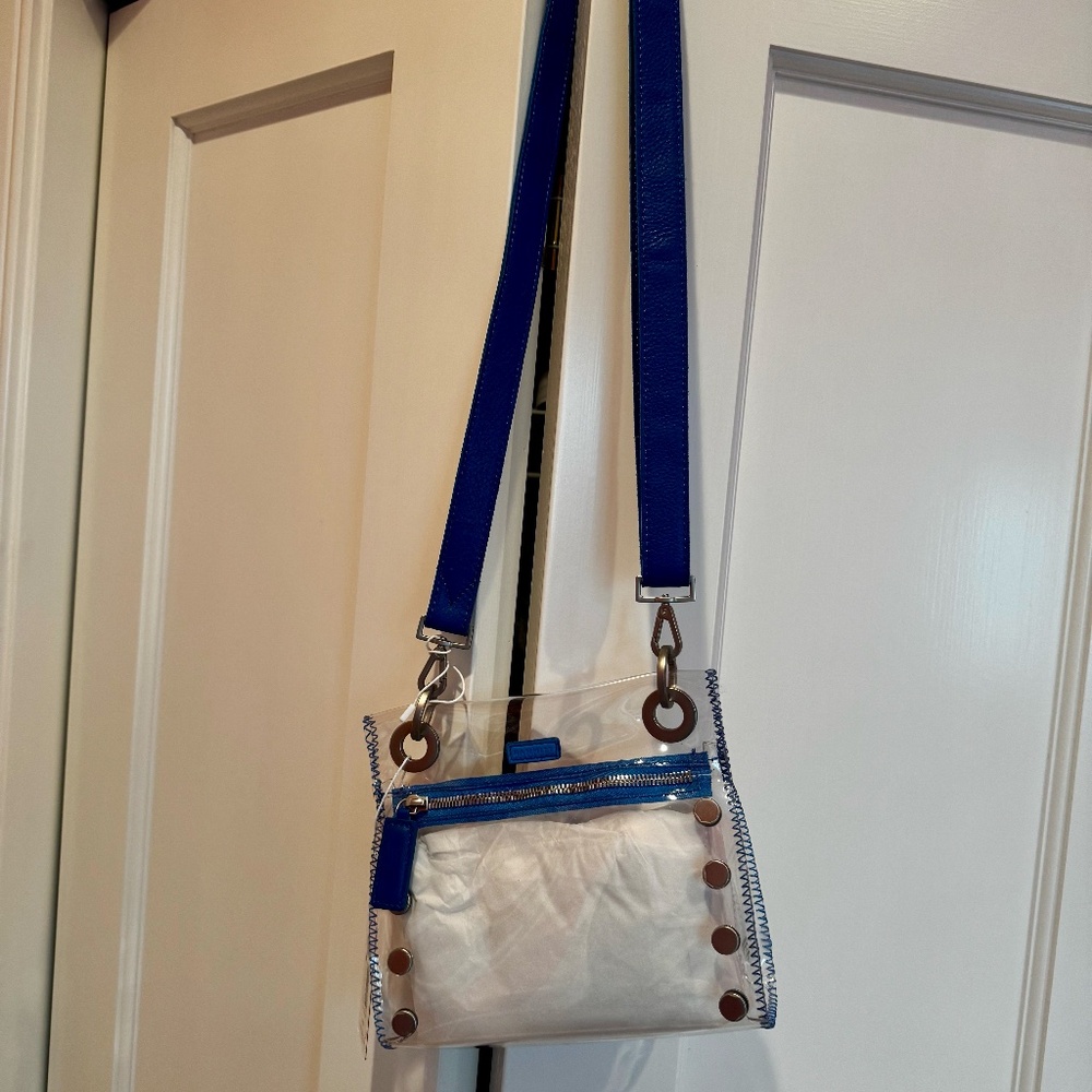 Hammitt Clear Tony Small OASIS BLUE crossbody!! New never used